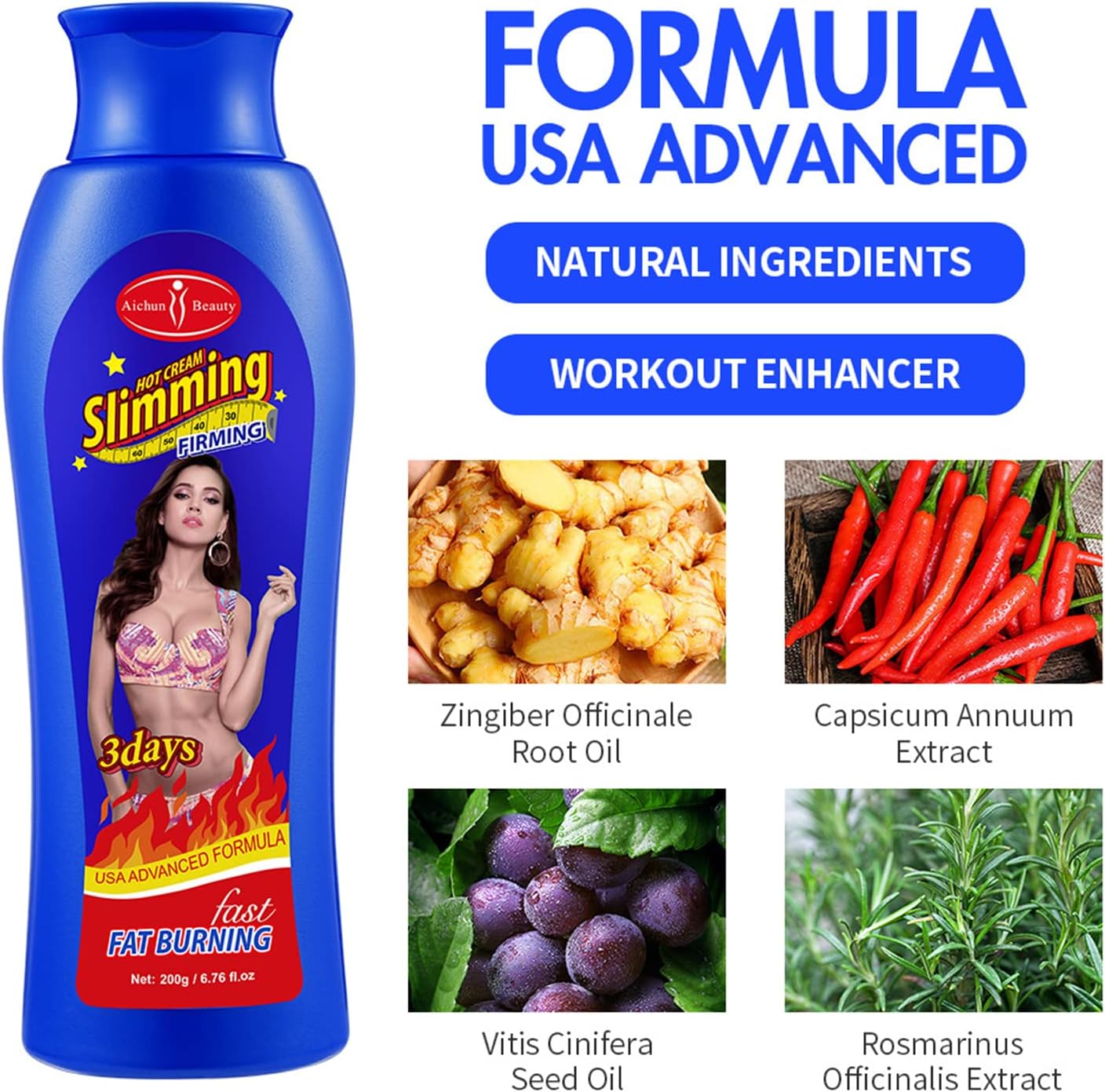 Aichun Beauty Hot Chilli Slimming Cream – Firming & Fat Burning (200g)