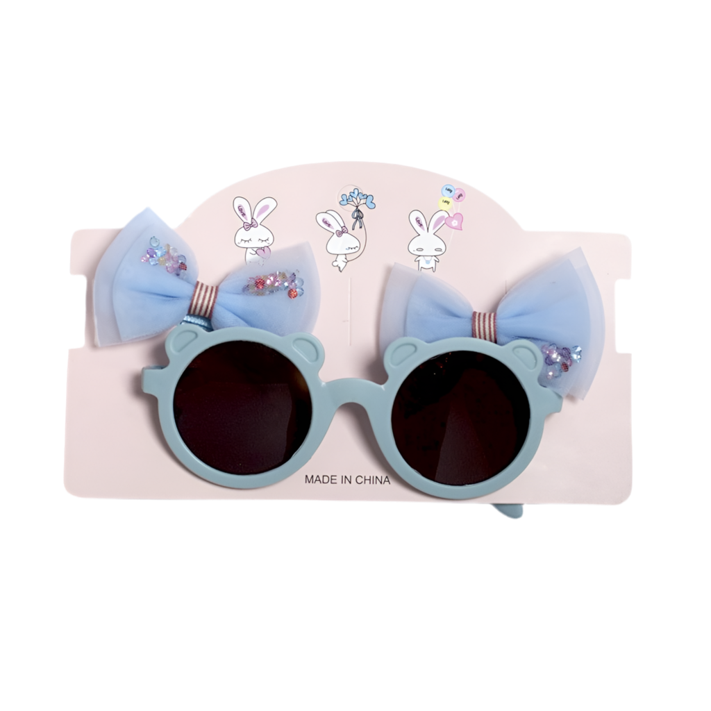 Kids' Cute Bow Sunglasses Set - Fun & Stylish Eye Protection