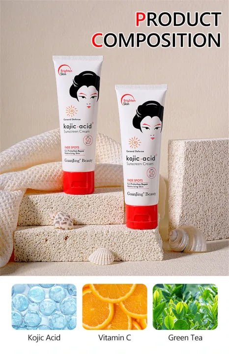 GuanJing Kojic Acid Sunscreen SPF50 PA+++ - Fade Spots & Sun Protection