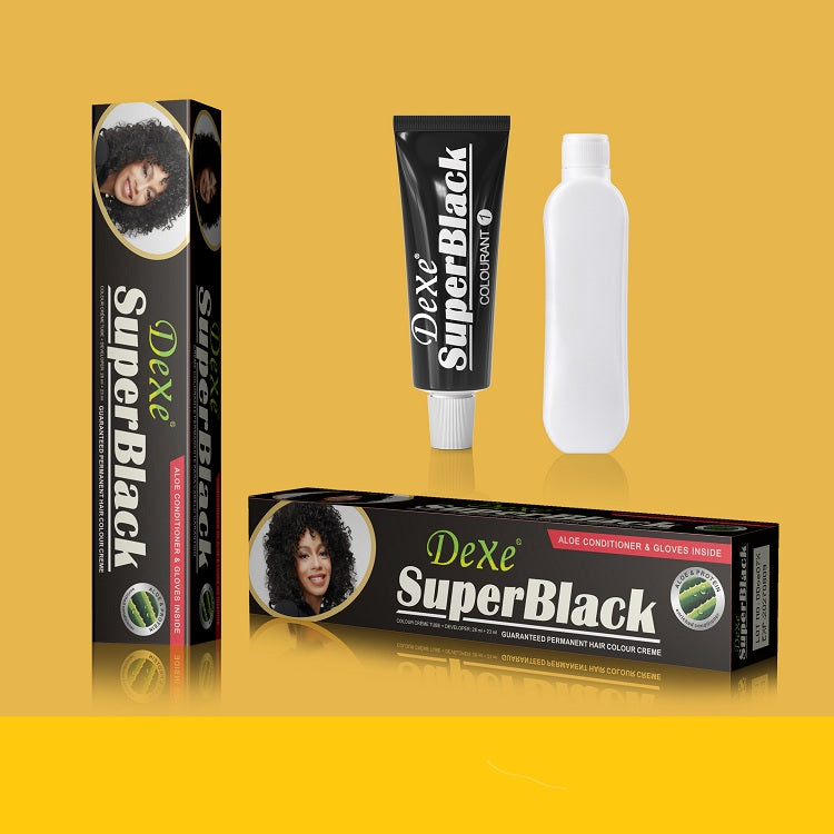 Super Black Hair Dye Cream Tube 30ml – Long-Lasting Natural Color for Shiny Hair