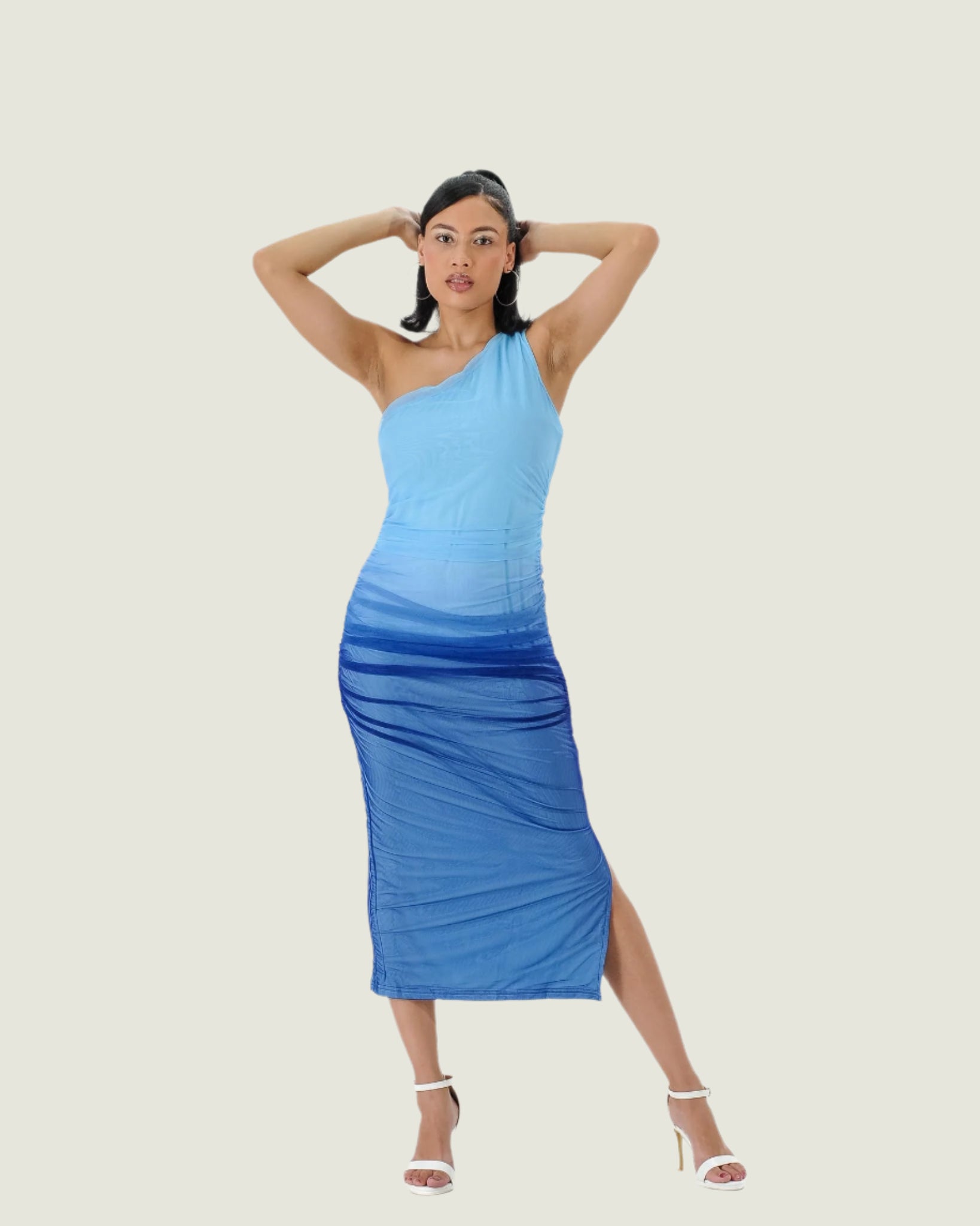 Elegant One-Shoulder Ombre Bodycon Dress – Stunning Evening & Cocktail Dress
