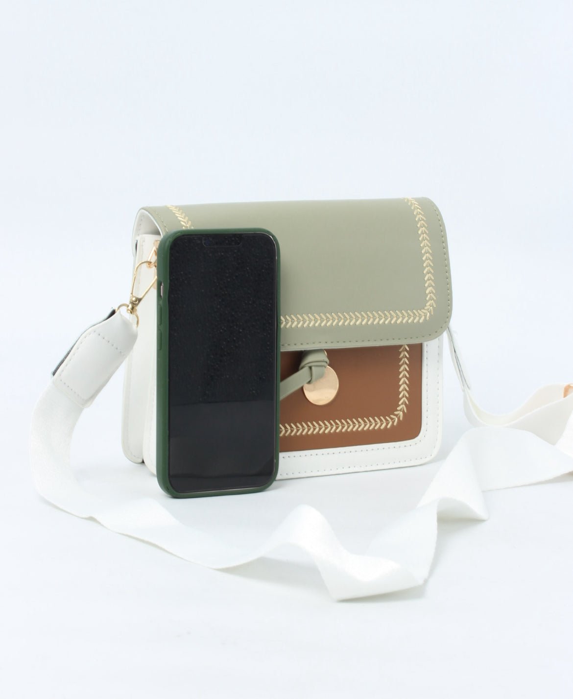 Stylish Colorblock Crossbody Bag – Compact & Chic LYL076