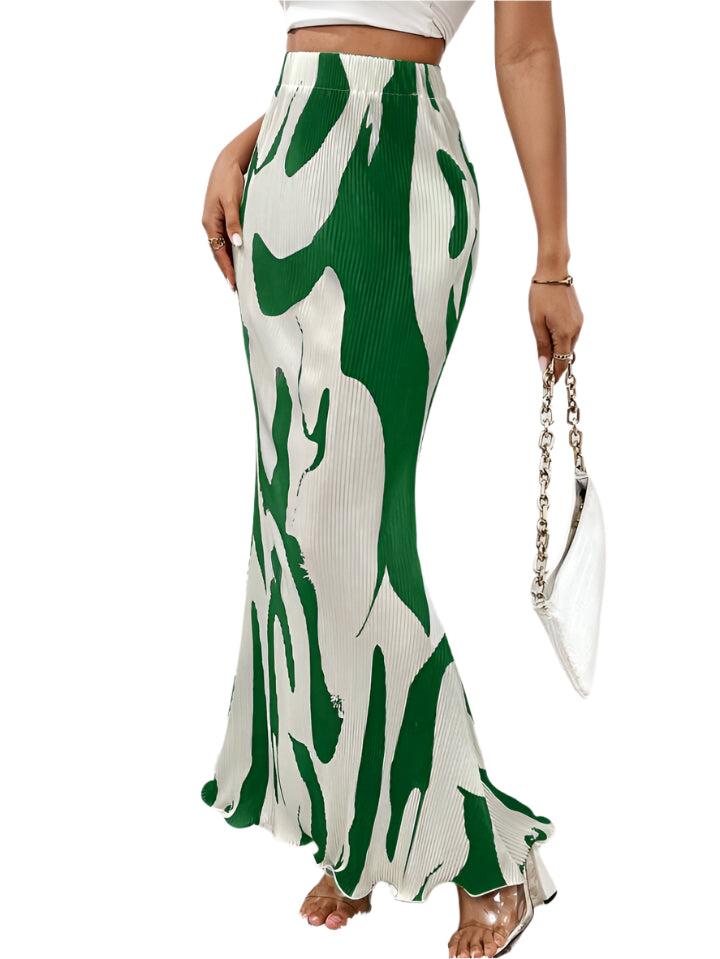 Abstract Print Maxi Skirt 