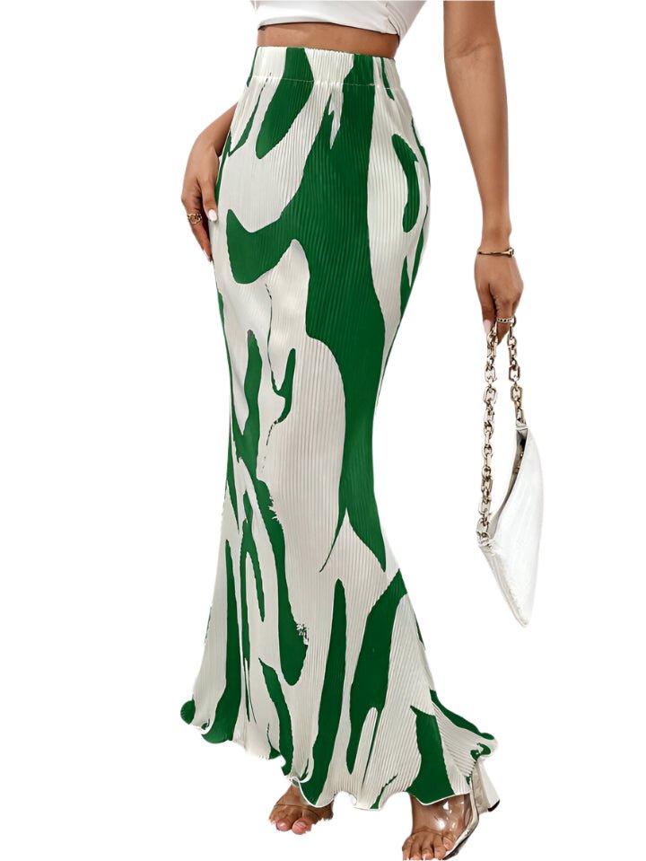 Abstract Print Maxi Skirt 
