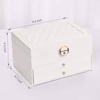 Large Pink Jewelry Organizer Box - Elegant Multi-Layer Storage