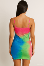 Tie Dye Spaghetti Straps Bodycon Mini Dress