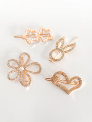 Wendy Beauty Decorative Hair Clip Set - Elegant Gold Design