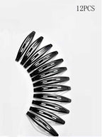 12-Piece Black Hair Clips Set 