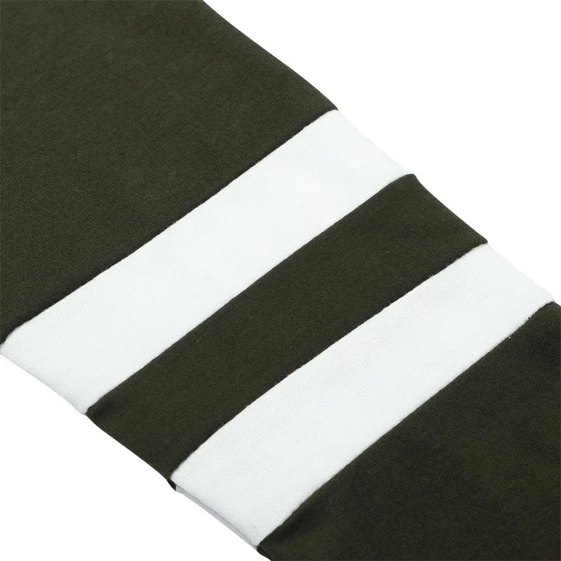 Thin Stripe Hooded Long Sleeve T-Shirt