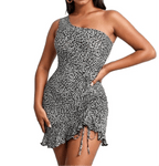 Ruffle Leopard Women's Mini Dress
