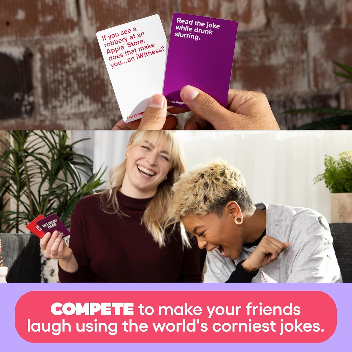 Live Laugh Lose Party Game: Compete to Make Corny Jokes Funny