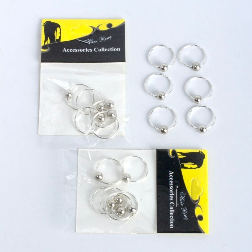 Silver Beaded Hair Rings – Elegant Hair Jewelry for Braids & Dreadlocks