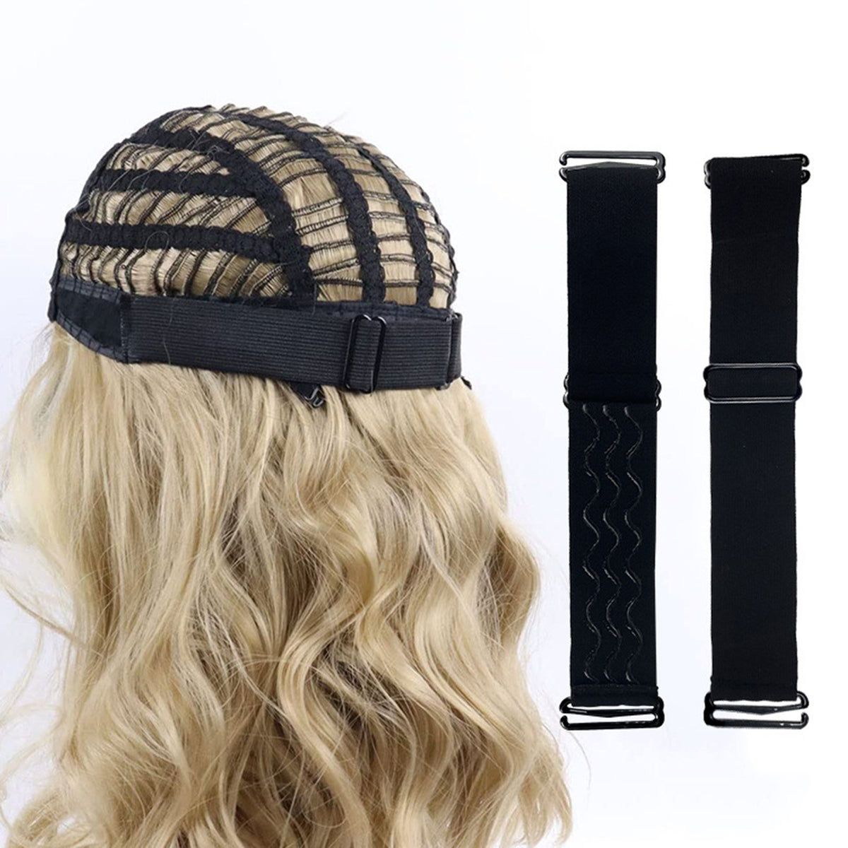 Difenni Black Adjustable Elastic Wig Band – 2-Piece Set for Secure Wig Fit