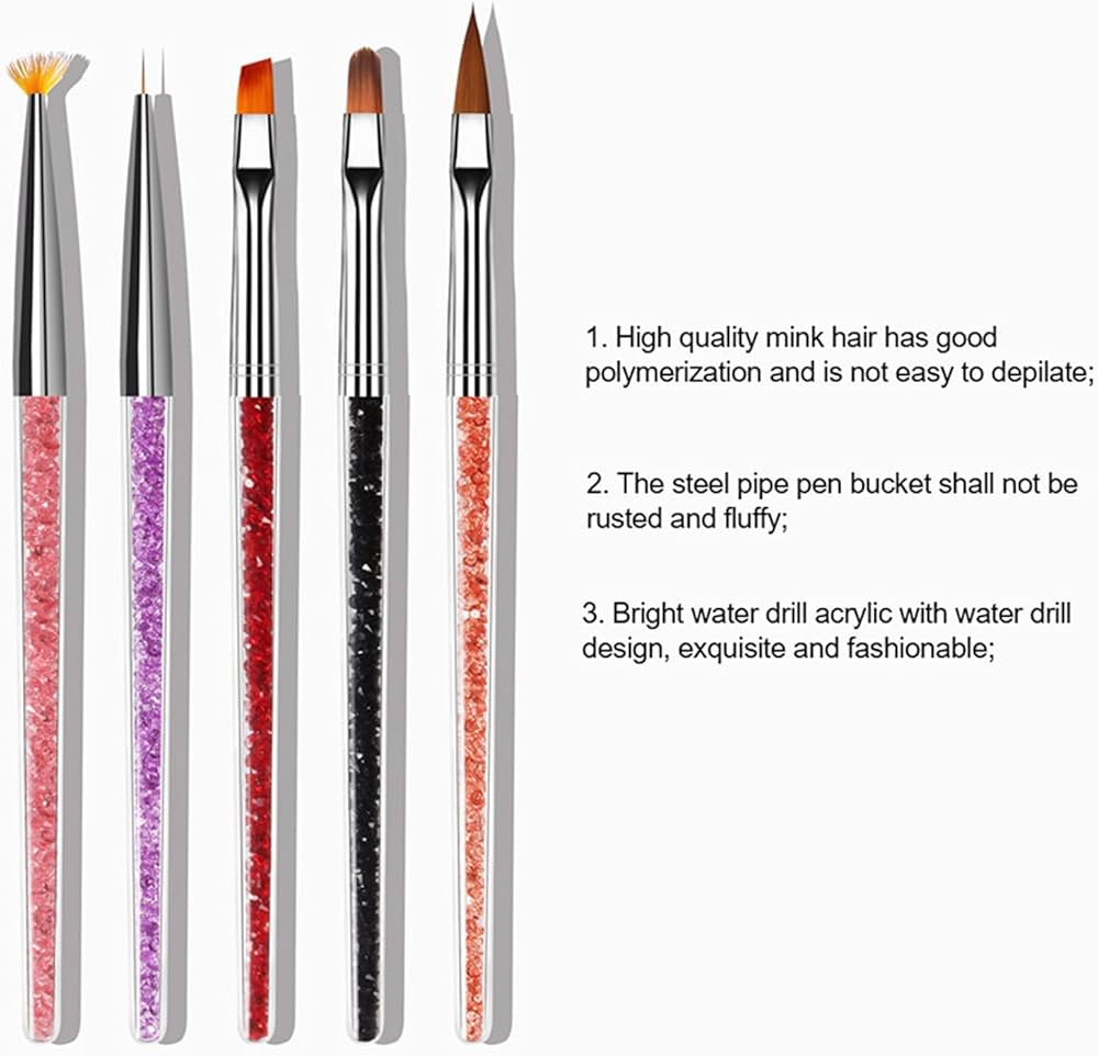Vibrant Colourful Nail Brush 7pc Set - Precision and Style for Flawless Nail Art!