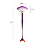 Mermaid Handle Fan Brush – 1pc (Random Colour)