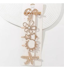 Wendy Beauty Decorative Hair Clip Set - Elegant Gold Design