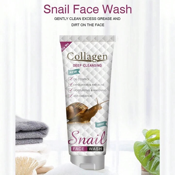 Collagen & Snail Extract Facial Cleanser - Pore Cleansing Face Wash