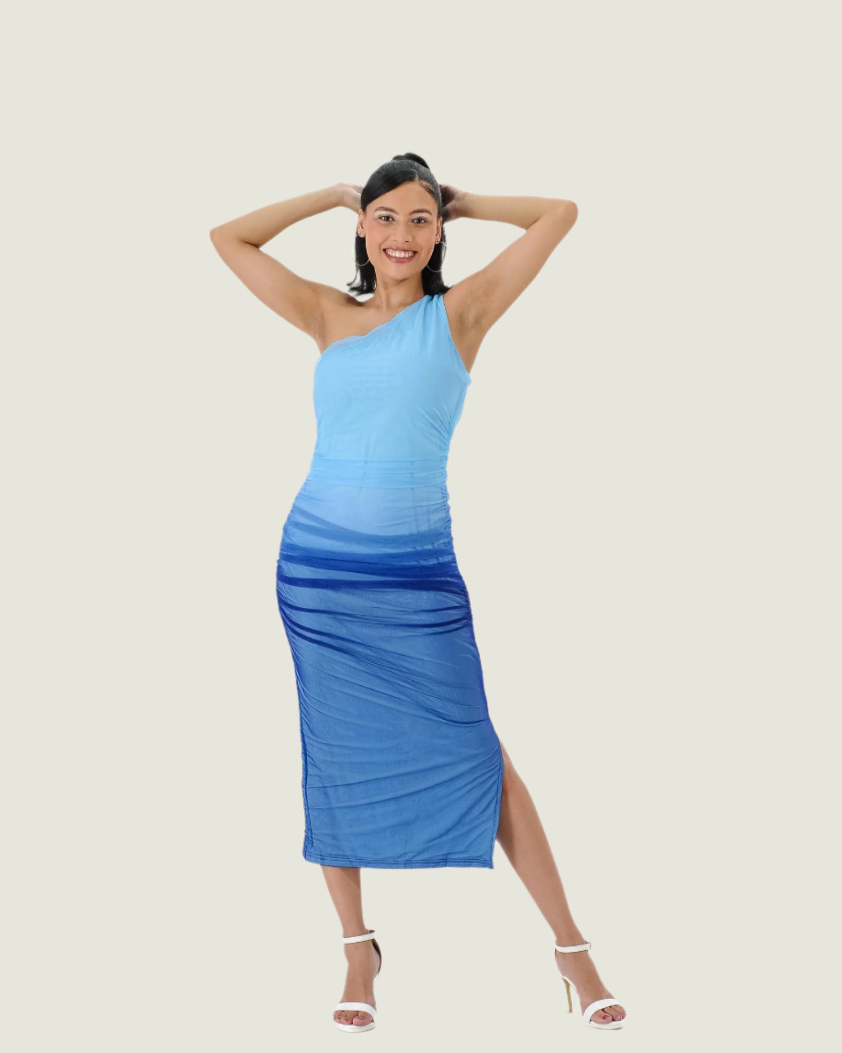Elegant One-Shoulder Ombre Bodycon Dress – Stunning Evening & Cocktail Dress