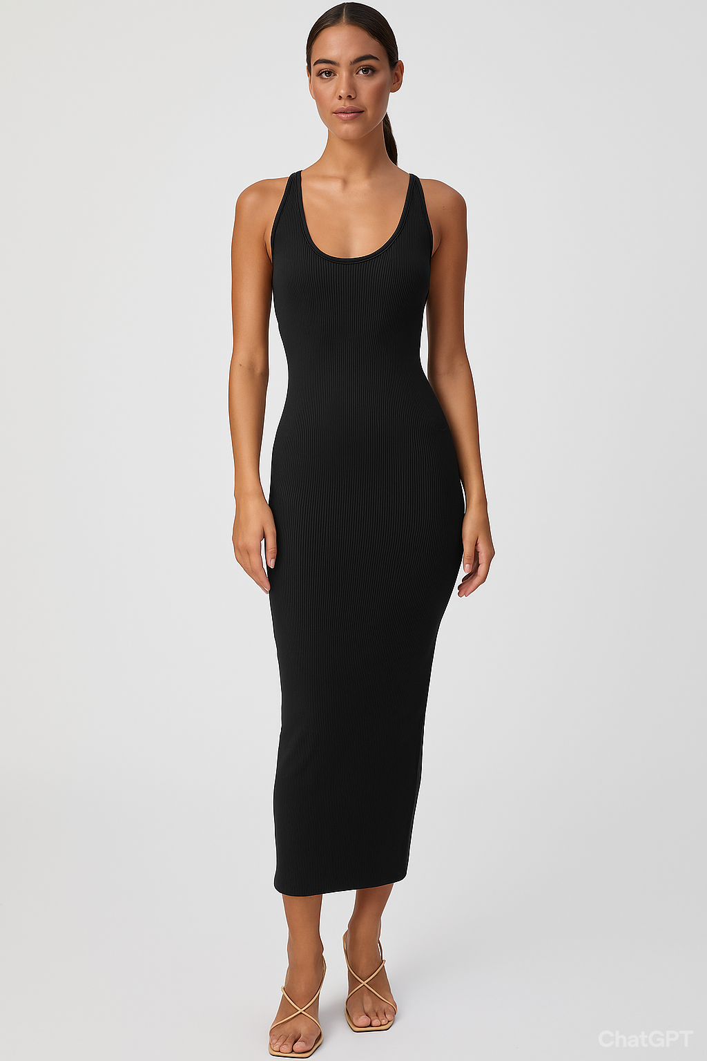 Chic Ribbed Knit Slip Maxi Bodycon Dress