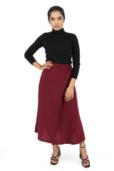 A-Line Midi Skirt With Pockets XD21