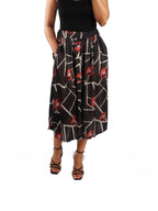 A-Line Printed Midi Skirt XD21