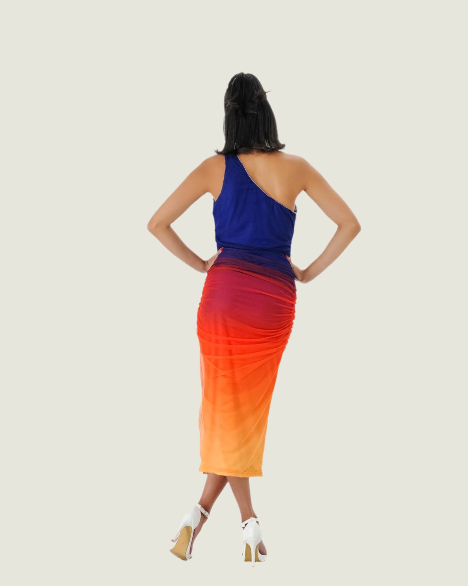 Elegant One-Shoulder Ombre Bodycon Dress – Stunning Evening & Cocktail Dress