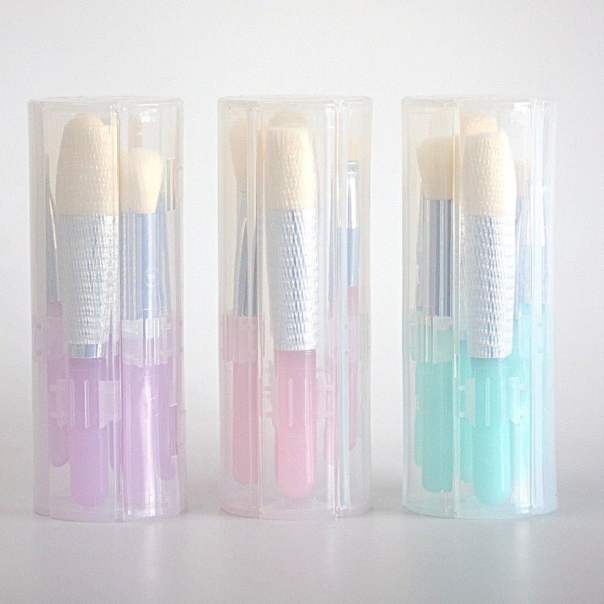 6-Piece Travel Makeup Brush Set with Case - Perfect for On-the-Go Beauty