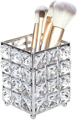 Crystal Makeup Brush Holder - Elegant Cosmetic Organizer