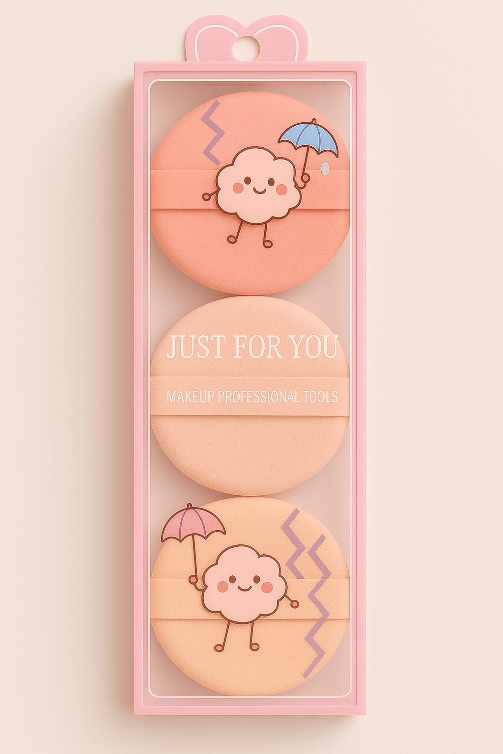 Makeup Puff Set – 3pc Foundation & Powder Sponges - Random Colours