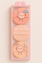 Makeup Puff Set – 3pc Foundation & Powder Sponges - Random Colours