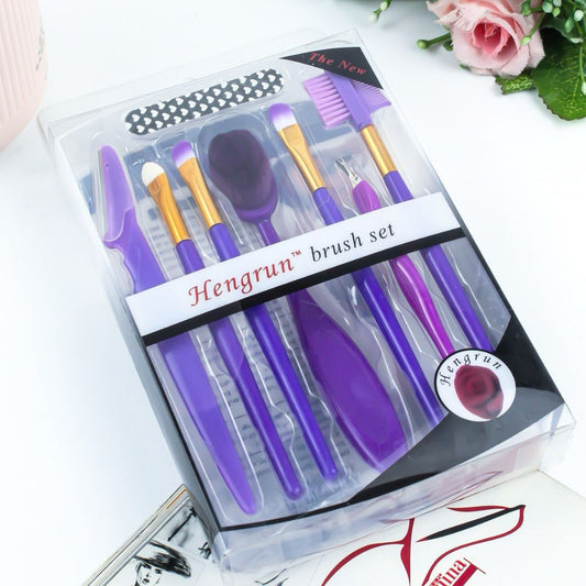 Makeup Brush Set – 7pc Assorted Colours (Random) - No nail file
