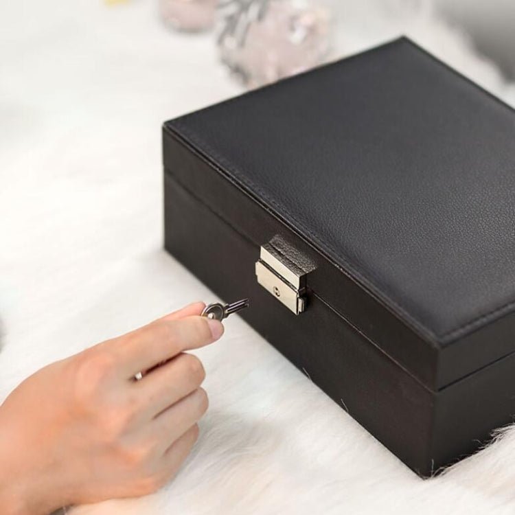 Portable Leather Jewelry Storage Box - Double Layer – Stylish & Functional