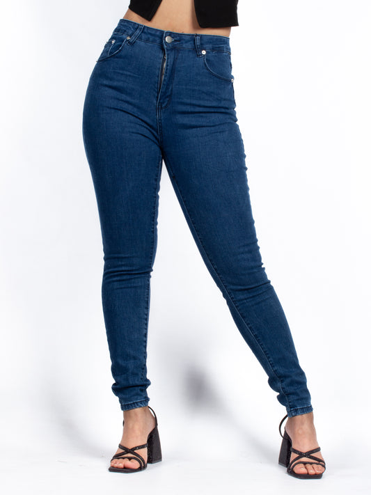 Button Dark Blue Skinny Jeans ST6