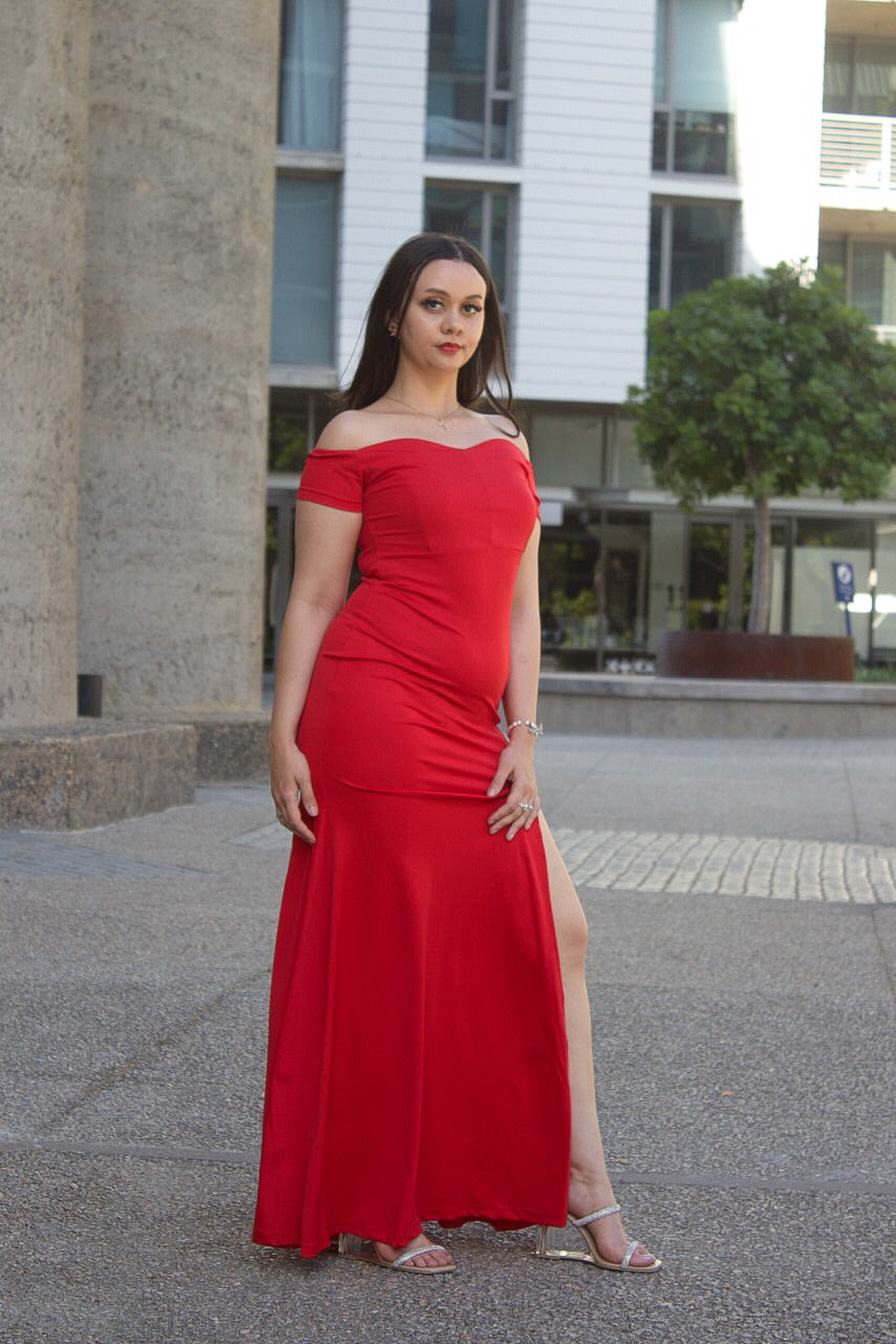 12pcs Off Shoulder Thigh Slit Mermaid Dress