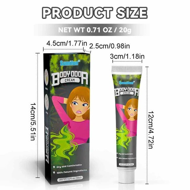 Body Deodorant Cream - Eliminates Armpit Odor & Controls Sweat