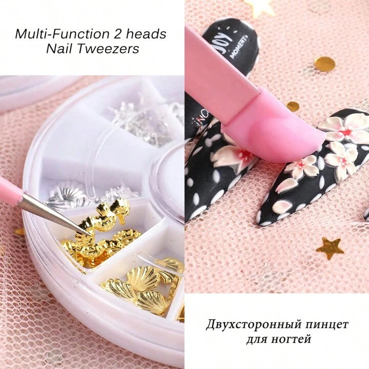 Nail Art Dotting and Carving Tool – 1 Piece (Random Color)