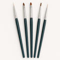 Green Handle Nail Art Brush Set – 5pcs Fine Detail Painting Tools (Random Colour)