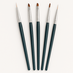Green Handle Nail Art Brush Set – 5pcs Fine Detail Painting Tools (Random Colour)