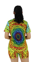 Abstract Graphic Shorts and T-shirt Two Piece Set XD21