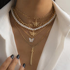 Angel multi-element set necklace imitation pearl - XD21