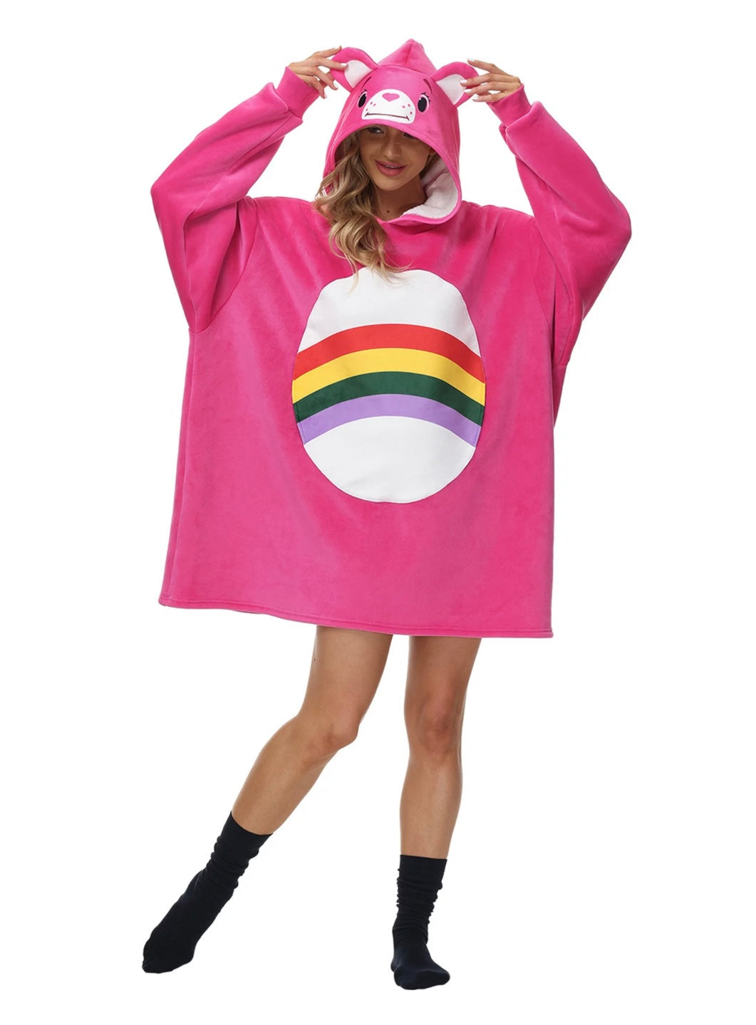 Animal Oversized Hoodie Blanket Pajamas Flannel Sleepwear XD21