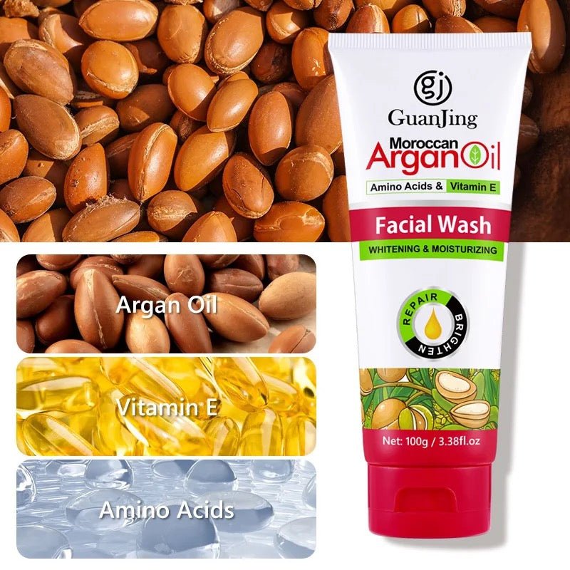 GuanJing Moroccan Argan Oil Facial Wash - Whitening & Moisturizing Cleanser