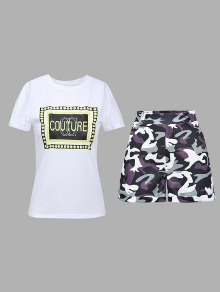 Army Shorts And T-Shirt Shorts Set XD21