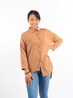Asymmetrical Buttoned Up Long Shirt XD21