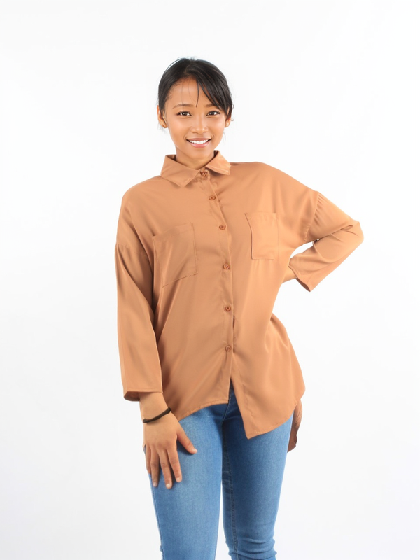 Asymmetrical Buttoned Up Long Shirt