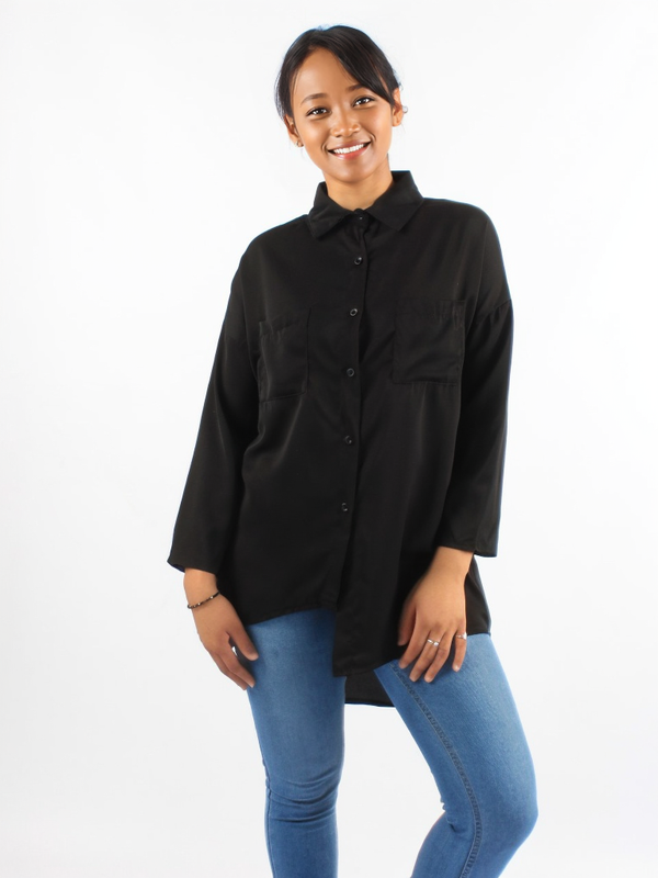 Asymmetrical Buttoned Up Long Shirt