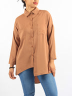 Asymmetrical Buttoned Up Long Shirt XD21