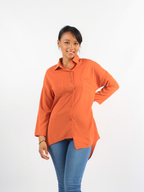 Asymmetrical Buttoned Up Long Shirt XD21