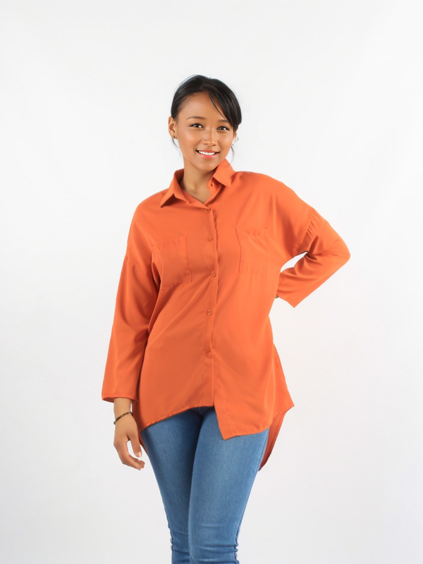 Asymmetrical Buttoned Up Long Shirt