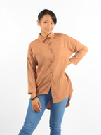 Asymmetrical Buttoned Up Long Shirt XD21